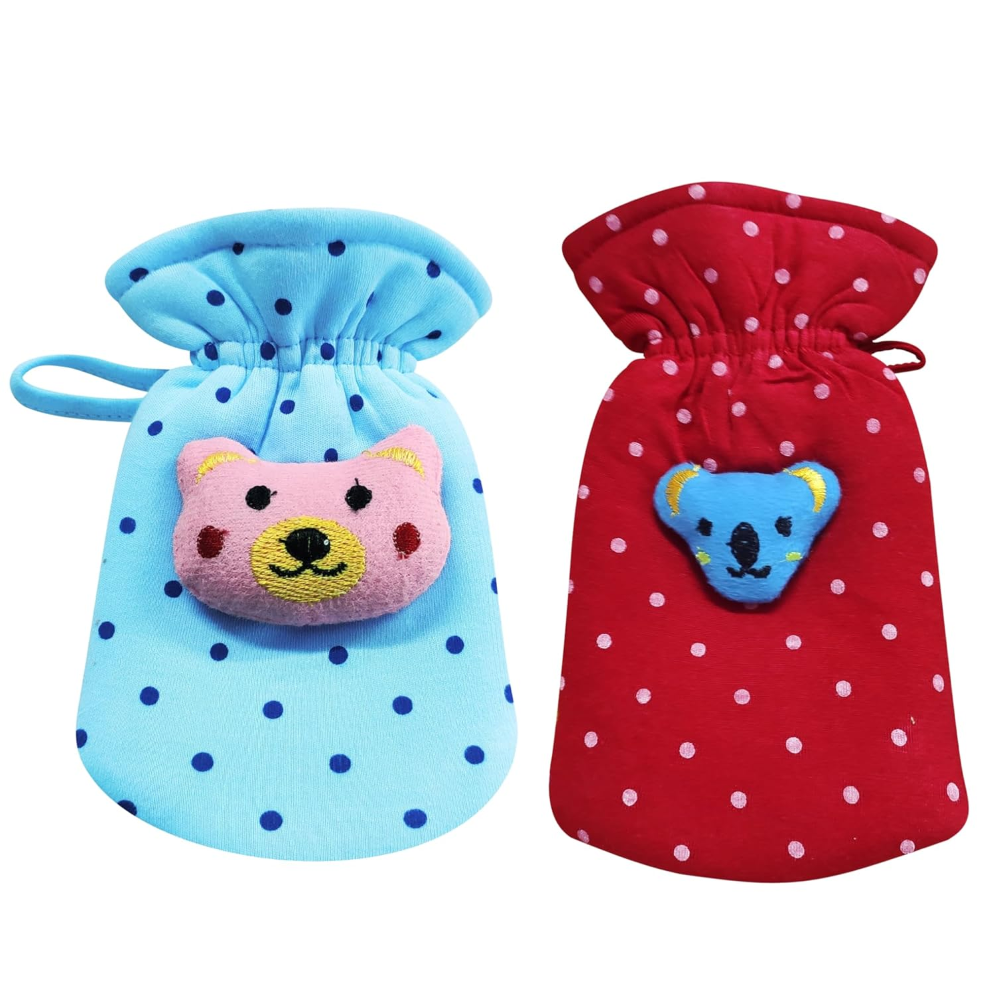 Dot Design Baby Soft Feeding Bottle Cover Red & Blue 
